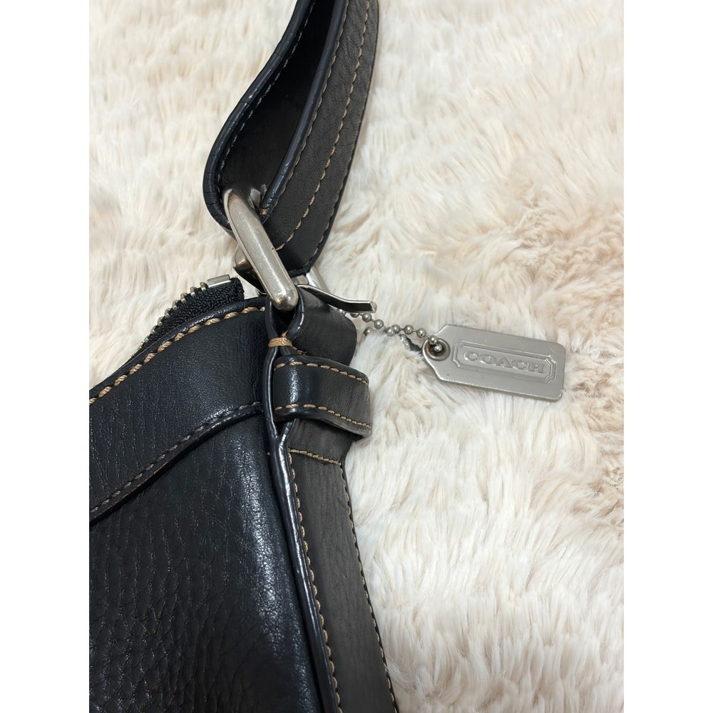 Vintage Y2K Archival Coach Bleecker Black Pebbled Leather Hobo Bag F12319 Purse - Picture 3 of 7